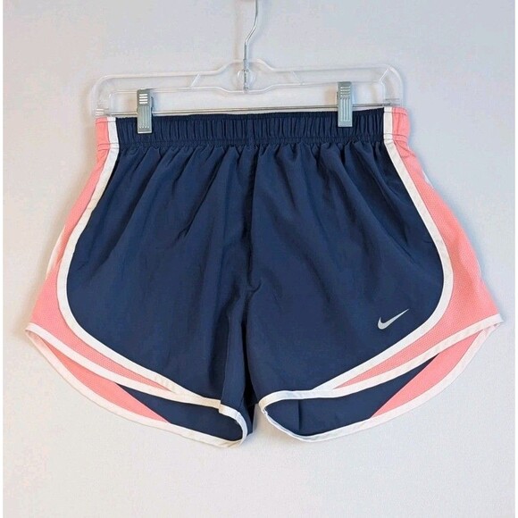 Nike Dri Fit Women's M Athletic Shorts Tennis Tempo Running Blue Pink - Picture 1 of 10